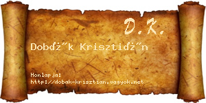 Dobák Krisztián névjegykártya